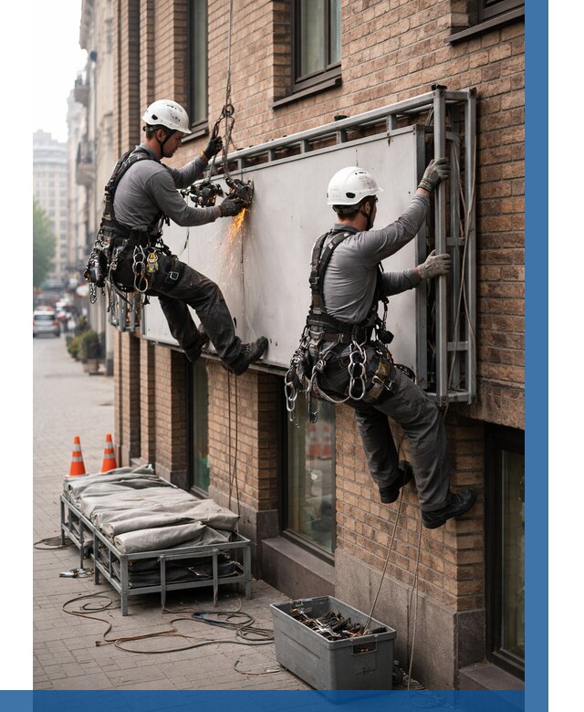 Демонтаж рекламной вывески в Красногорске от 6605 р. | ВЫСОТНИК-Крр