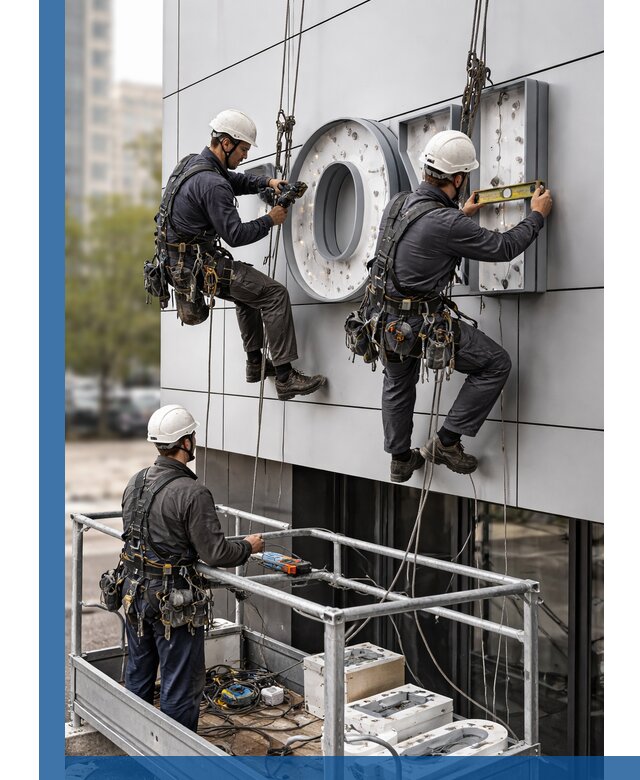 Профессиональный монтаж световых букв в Красногорске под ключ