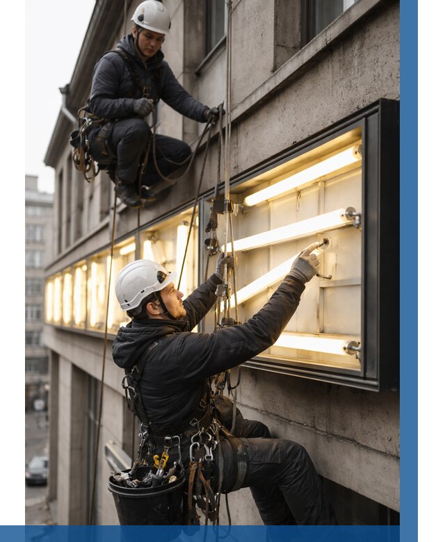 Замена ламп в вывеске в Красногорске под ключ от 3556 р. | ВЫСОТНИК-Крр
