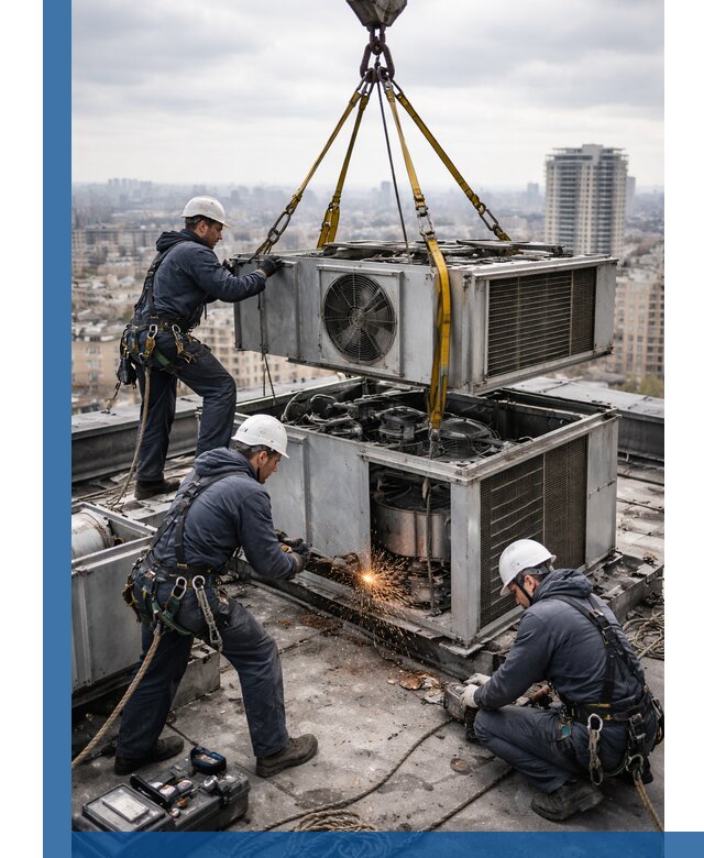 Демонтаж крышной установки в Красногорске любой сложности