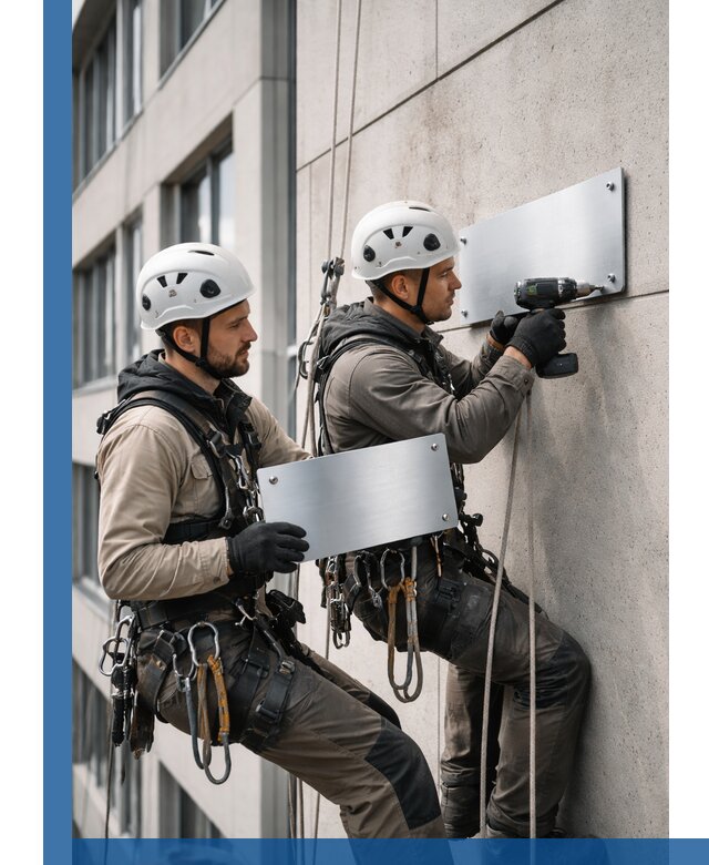 Монтаж табличек и указателей в Красногорске для зданий и сооружений