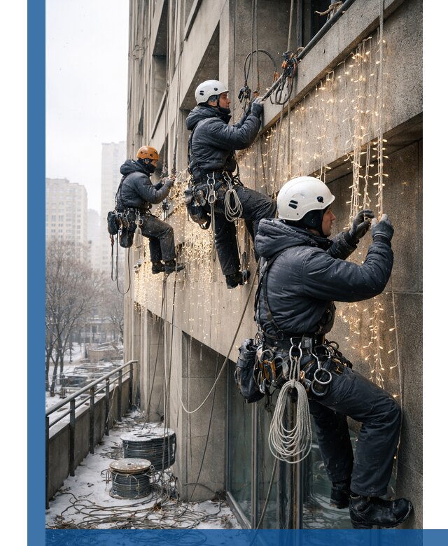 Монтаж новогодней иллюминации и украшение фасадов в Красногорске