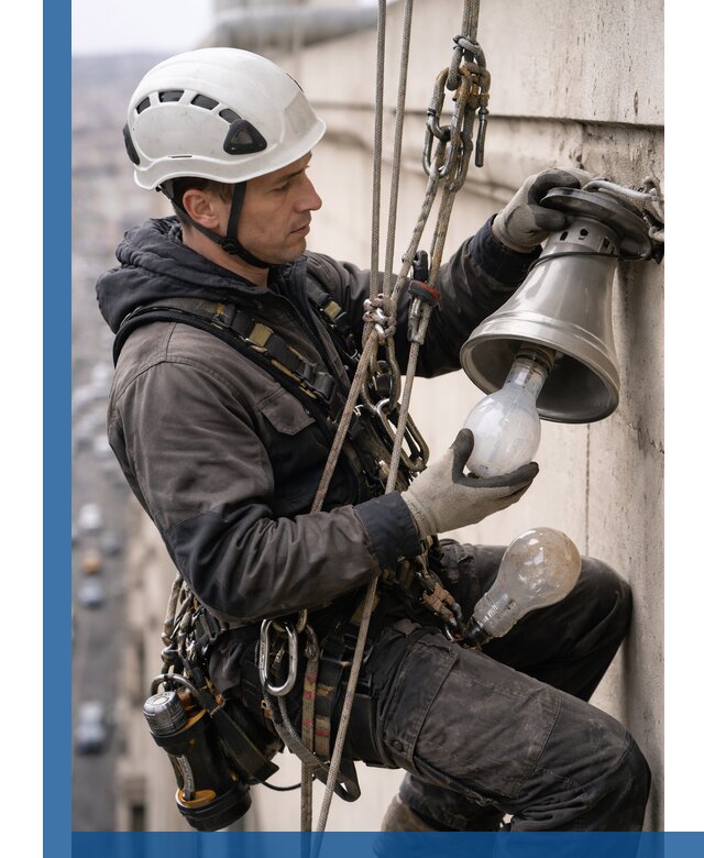 Замена ламп на высоте в Красногорске профессионально и быстро