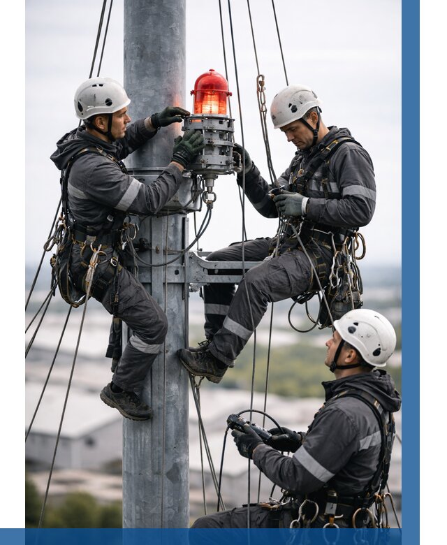 Монтаж заградительных огней в Красногорске от 8637 р. | ВЫСОТНИК-Крр