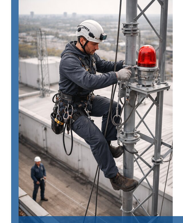 Монтаж заградительных огней и обслуживание объектов в Красногорске