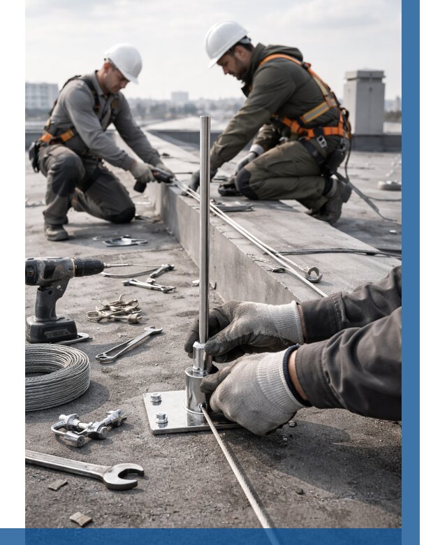 Монтаж молниезащиты на кровле в Красногорске цена от 25403 р. | ВЫСОТНИК-Крр