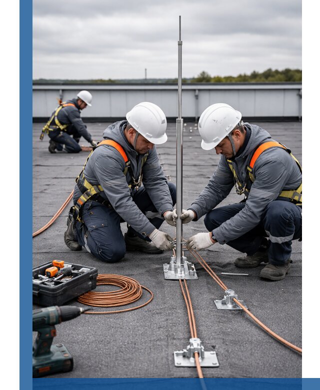 Монтаж молниезащиты на кровле в Красногорске под ключ с гарантией