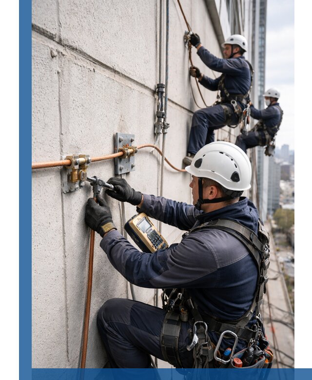 Монтаж системы заземления здания и молниезащиты в Красногорске