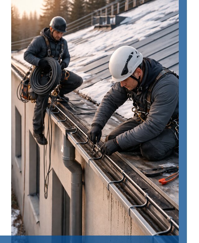 Монтаж греющего кабеля на кровле в Красногорске от 457 р. | ВЫСОТНИК-Крр