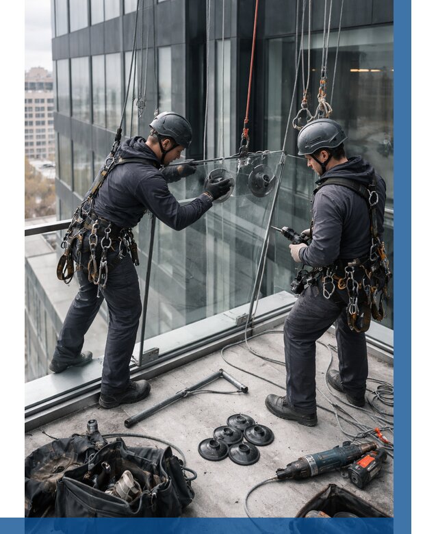 Монтаж стеклянных ограждений в Красногорске от 2540 р. | ВЫСОТНИК-Крр