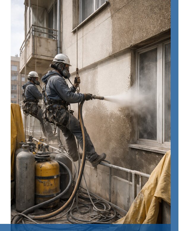 Пескоструйная очистка фасада в Красногорске от 660 р. | ВЫСОТНИК-Крр