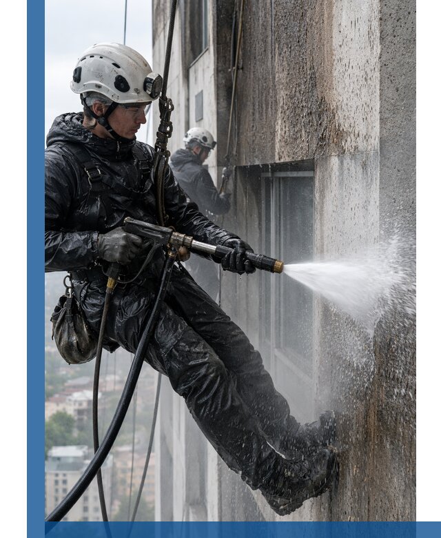 Гидроструйная очистка фасадов и конструкций в Красногорске
