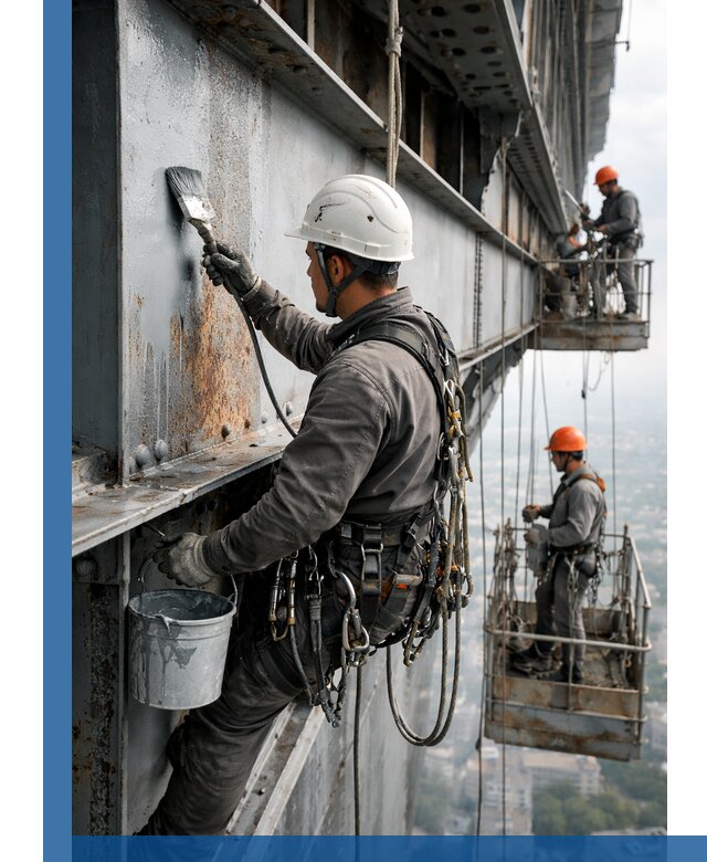 Покраска металлоконструкций на высоте в Красногорске профессионально