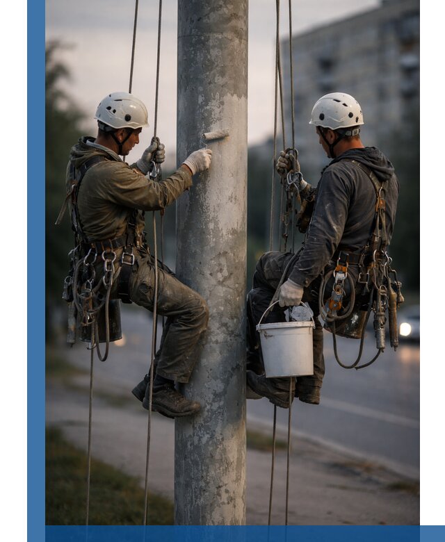 Покраска опор освещения и антикоррозийная защита в Красногорске