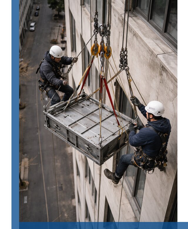 Спуск и подъем грузов по фасаду в Красногорске для зданий