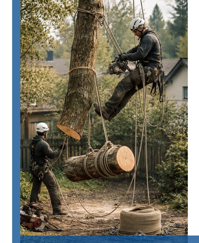 Валка деревьев частями в Красногорске, безопасно и аккуратно