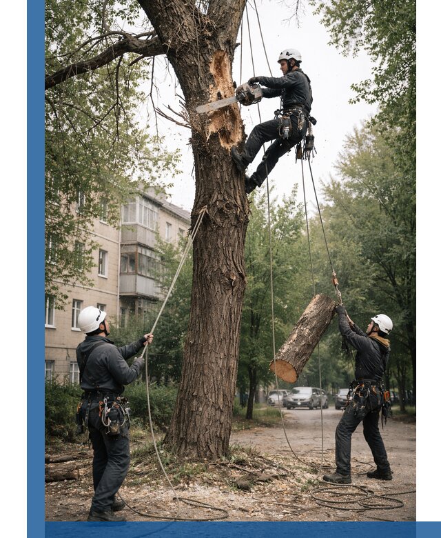 Срочное удаление аварийных деревьев в Красногорске с гарантией безопасности