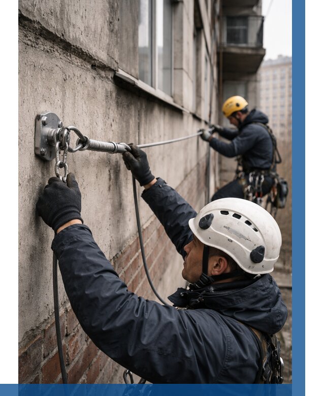 Монтаж анкерных линий в Красногорске от 3048 р. | ВЫСОТНИК-Крр