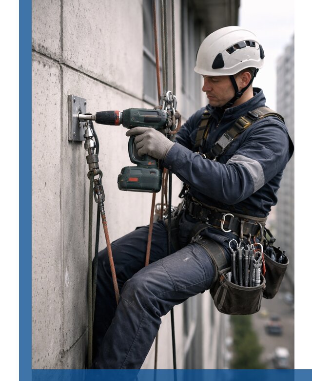 Установка анкерных точек для высотных работ в Красногорске